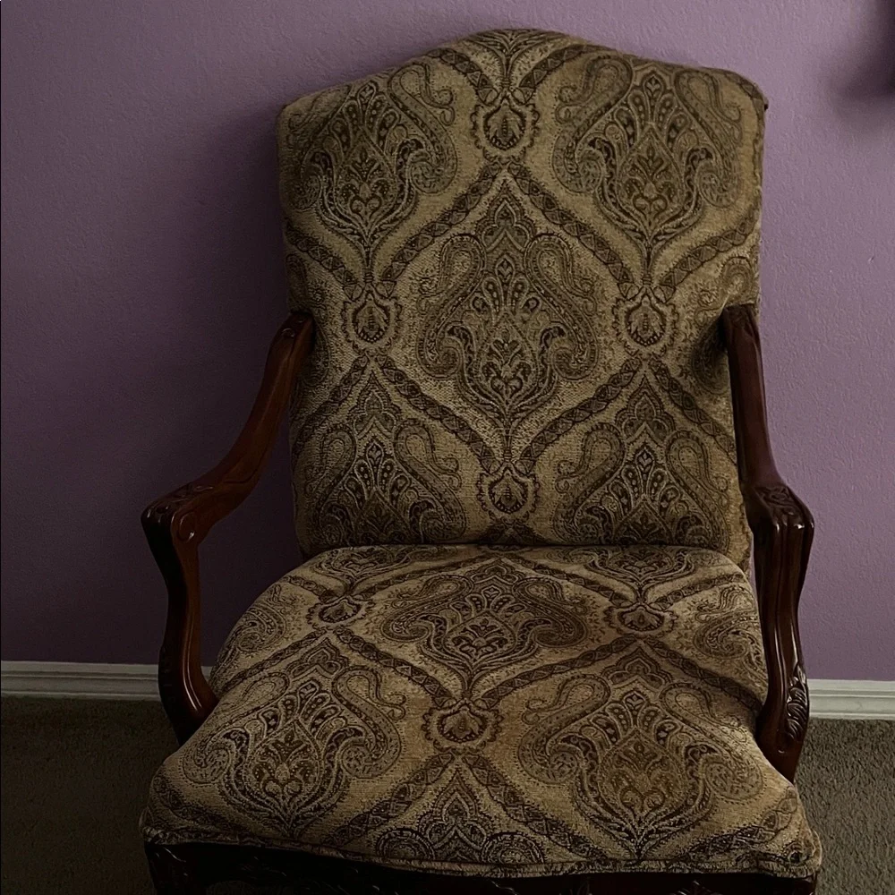 Elegant Brown Patterned Armchair